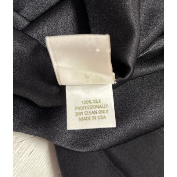 ABAETÉ Black Dress Size 8 100% Silk Tiered Ruffle Hem LBD Flapper 30’s - Picture 10 of 10